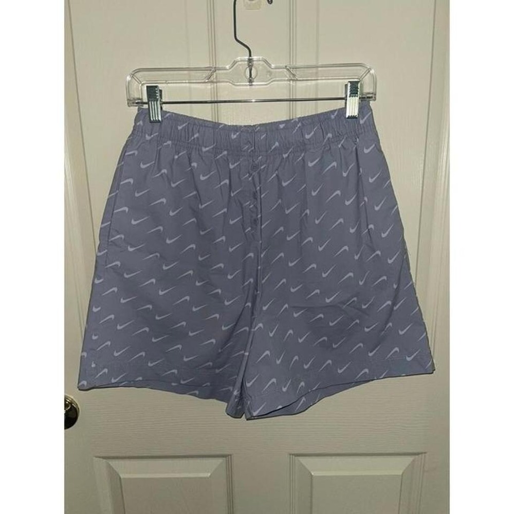 NIKE Women's High Rise Loose Fit Lavender Swoosh Print Small Shorts